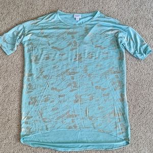 Lularoe metallic & teal tunic XS - cute spring top